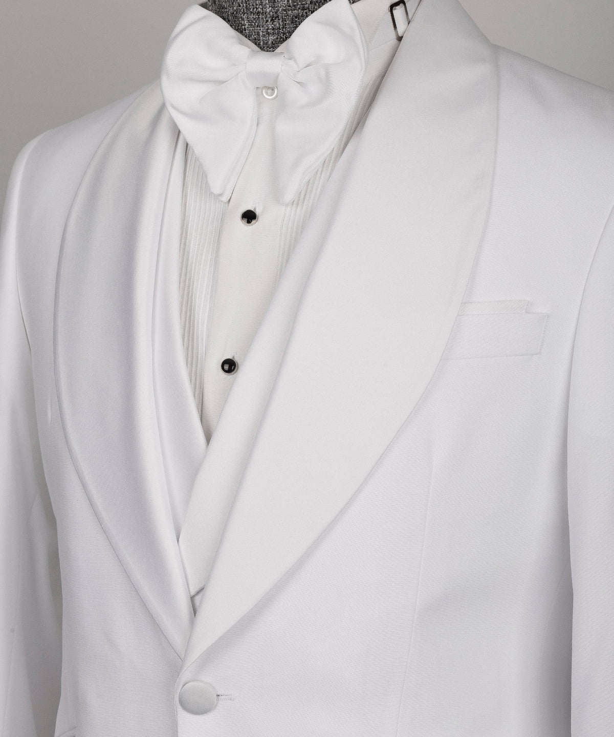White Satin-Lapel White Tuxedo - Style 02