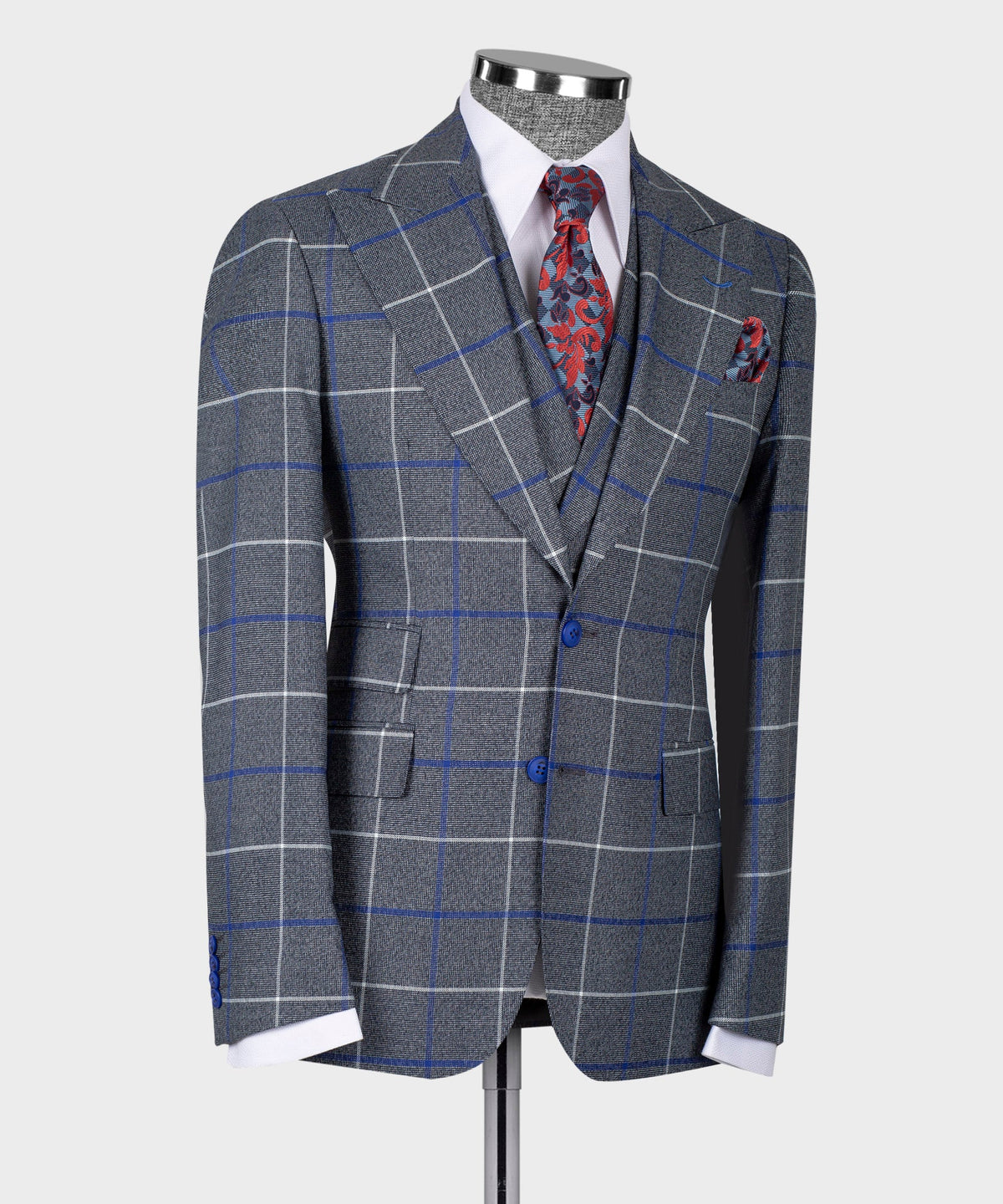 Navy Blue Three-Piece Suit - Style 02