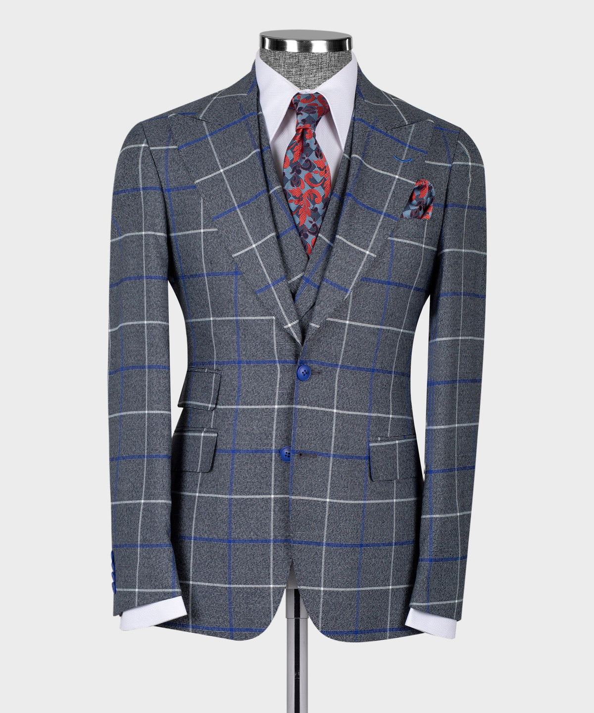 Navy Blue Three-Piece Suit - Style 02