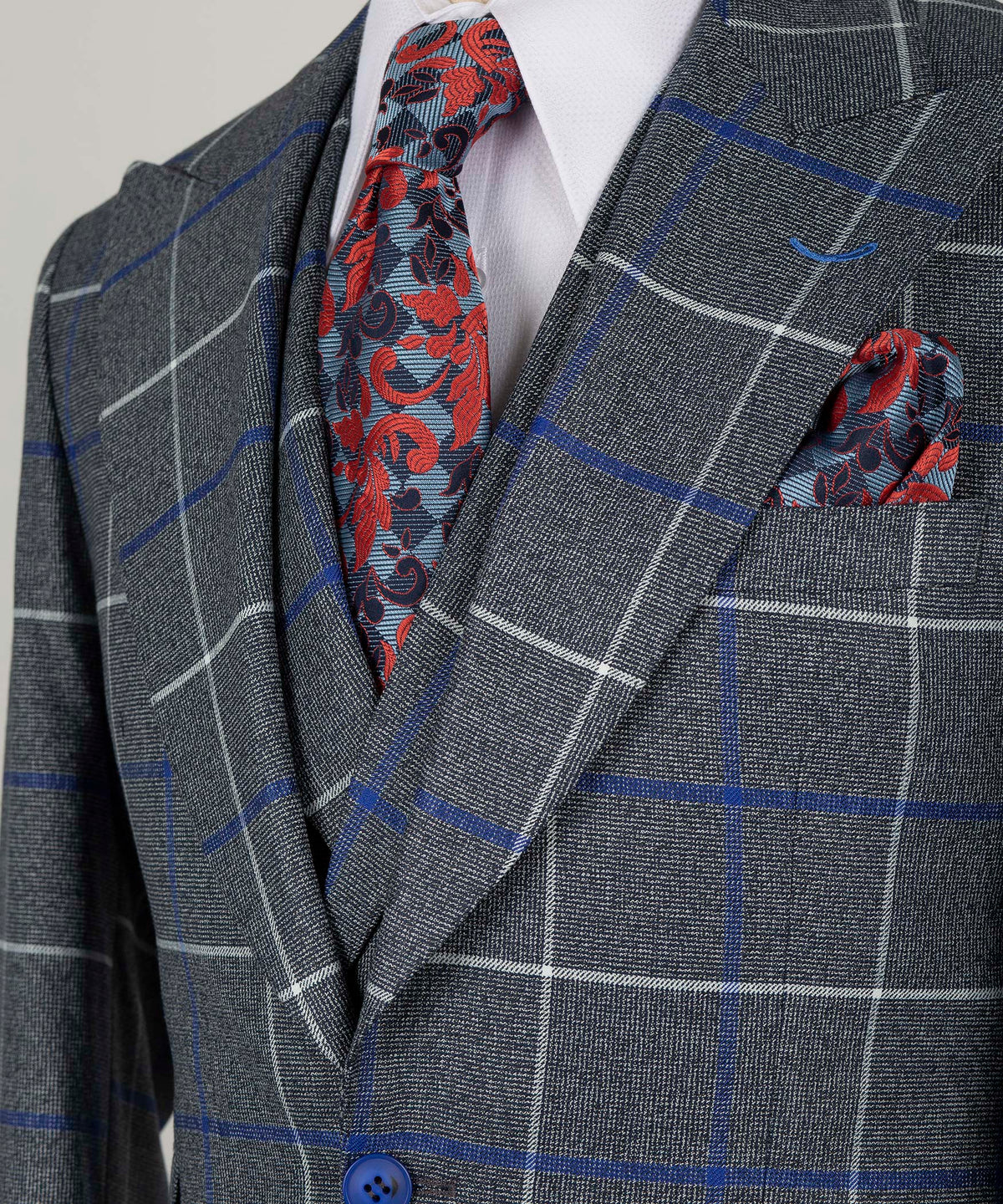 Navy Blue Three-Piece Suit - Style 02