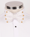 White Formal Bow Tie - Style 04