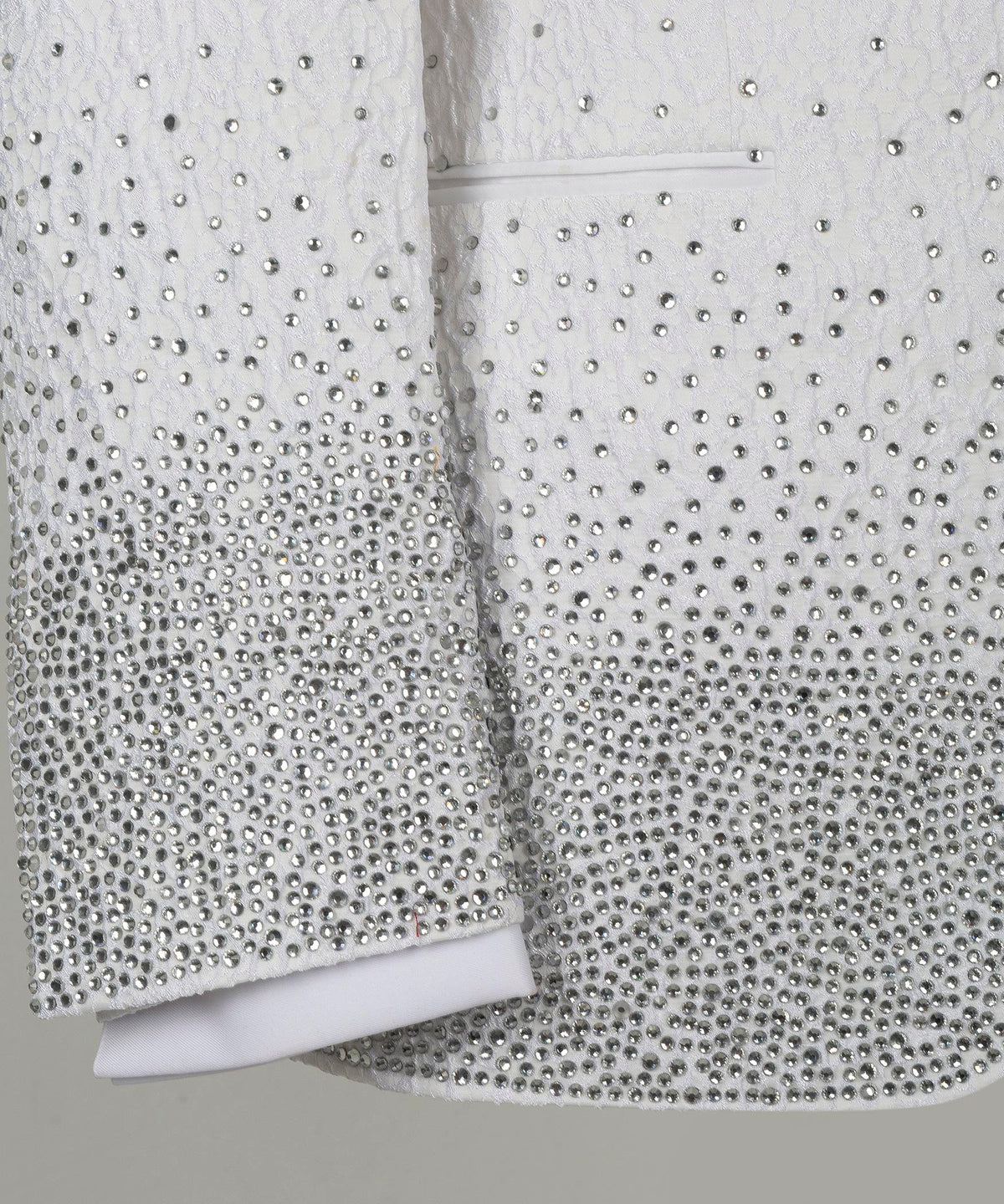 Gemstone-Embellished White Statement Tuxedo - Style 02