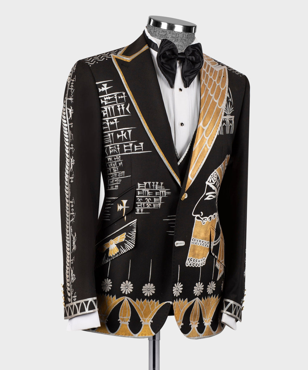 Black Art-Pattern Tuxedo - Style 02