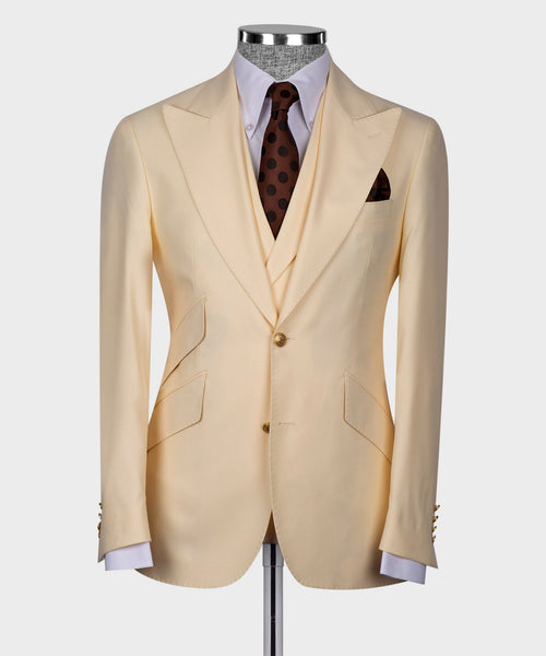 Beige Three-Piece Suit - Style 02