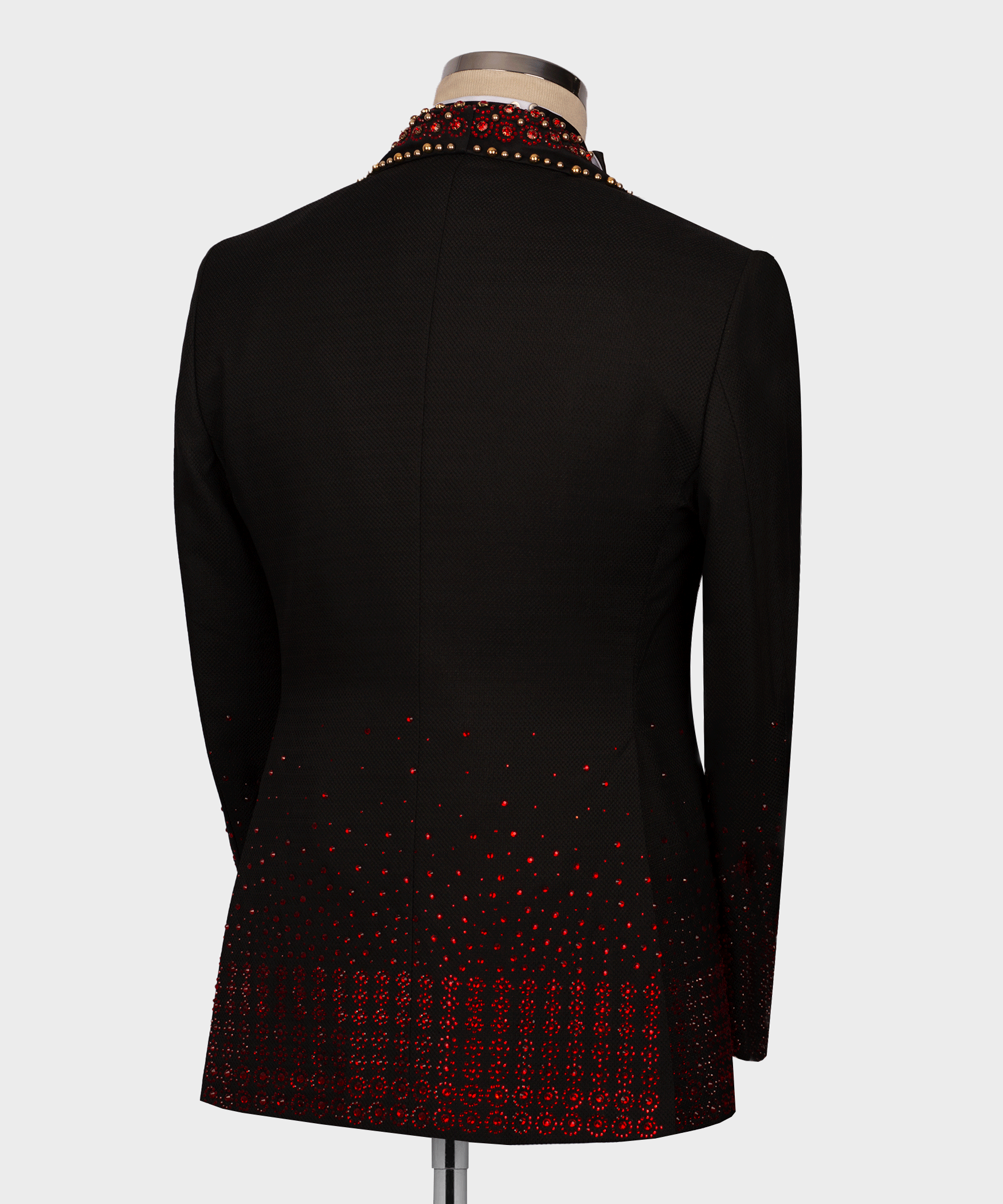 Red Gemstone Black Statement Tuxedo - Style 01