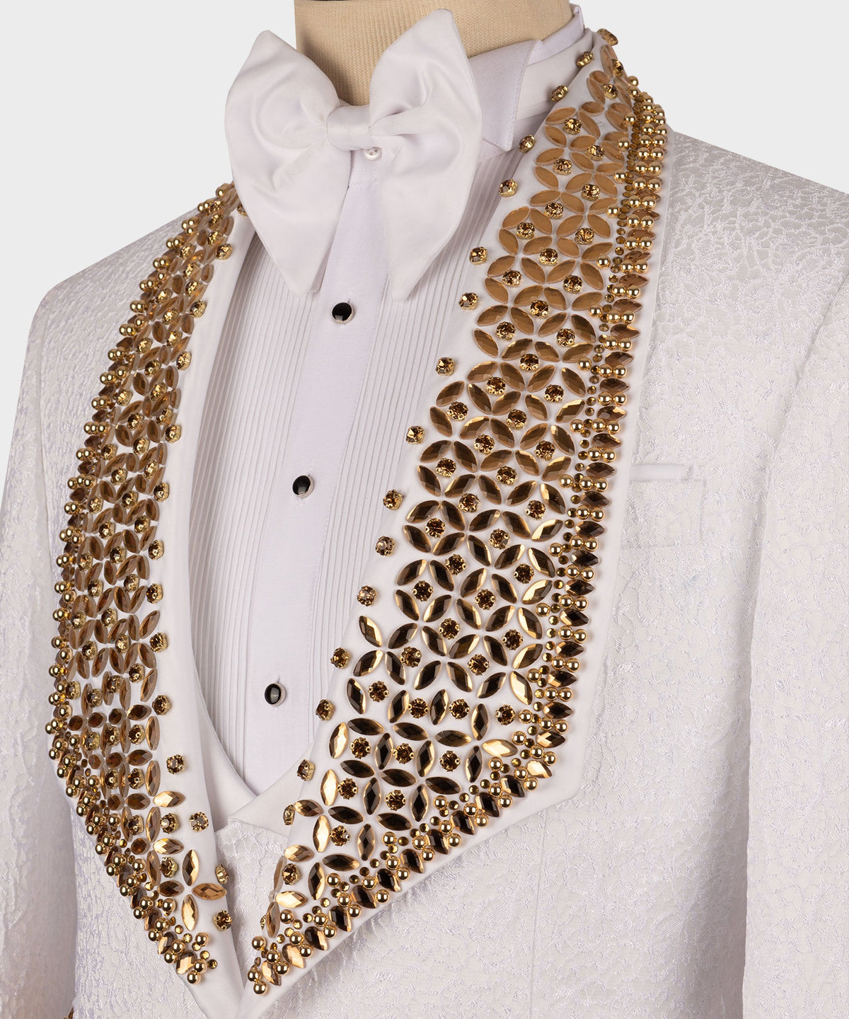 Gold Gemstone White Statement Tuxedo