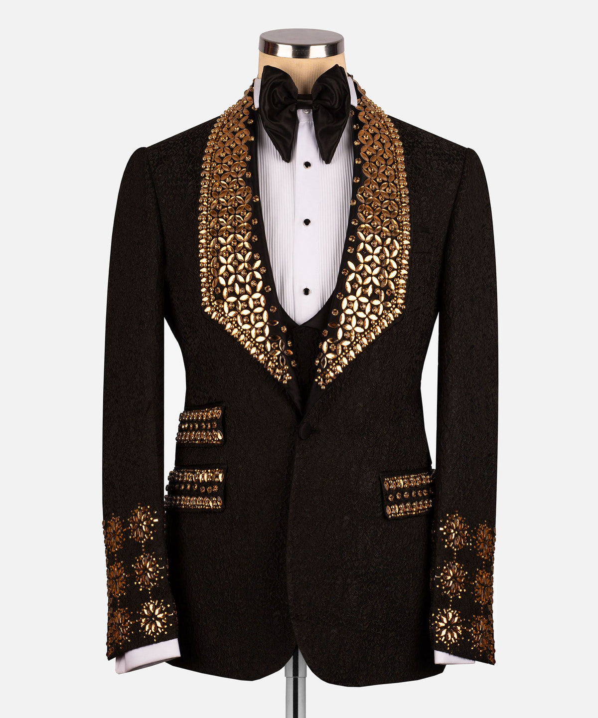 Gold Gemstone Black Statement Tuxedo