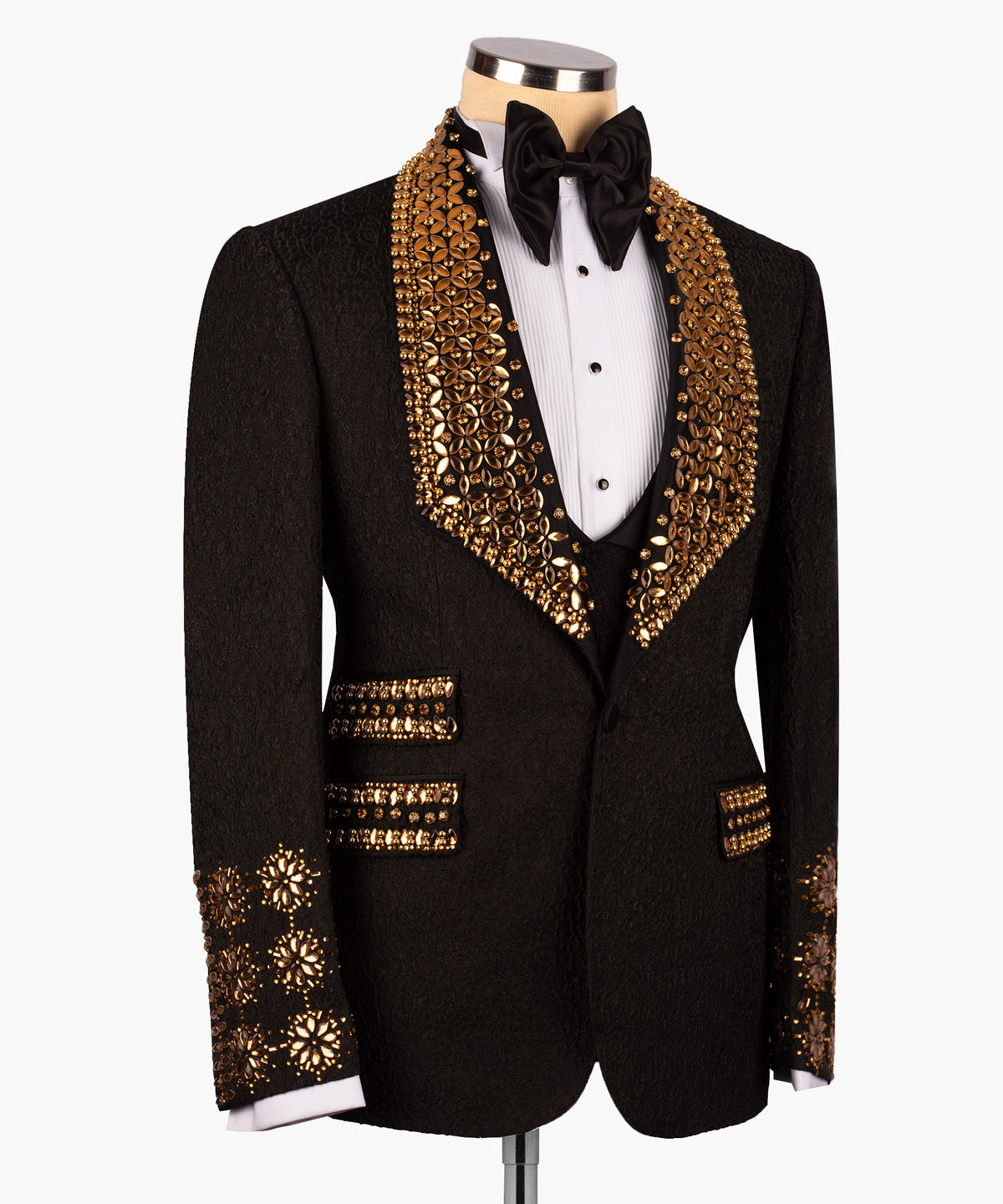 Gold Gemstone Black Statement Tuxedo