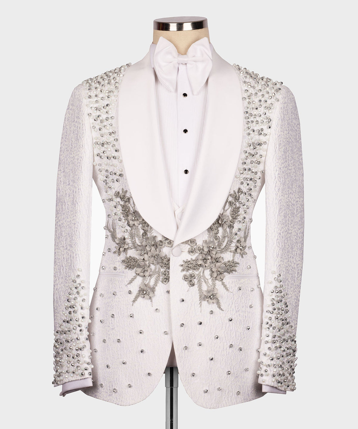 White Floral Statement Statement Tuxedo - Style 02