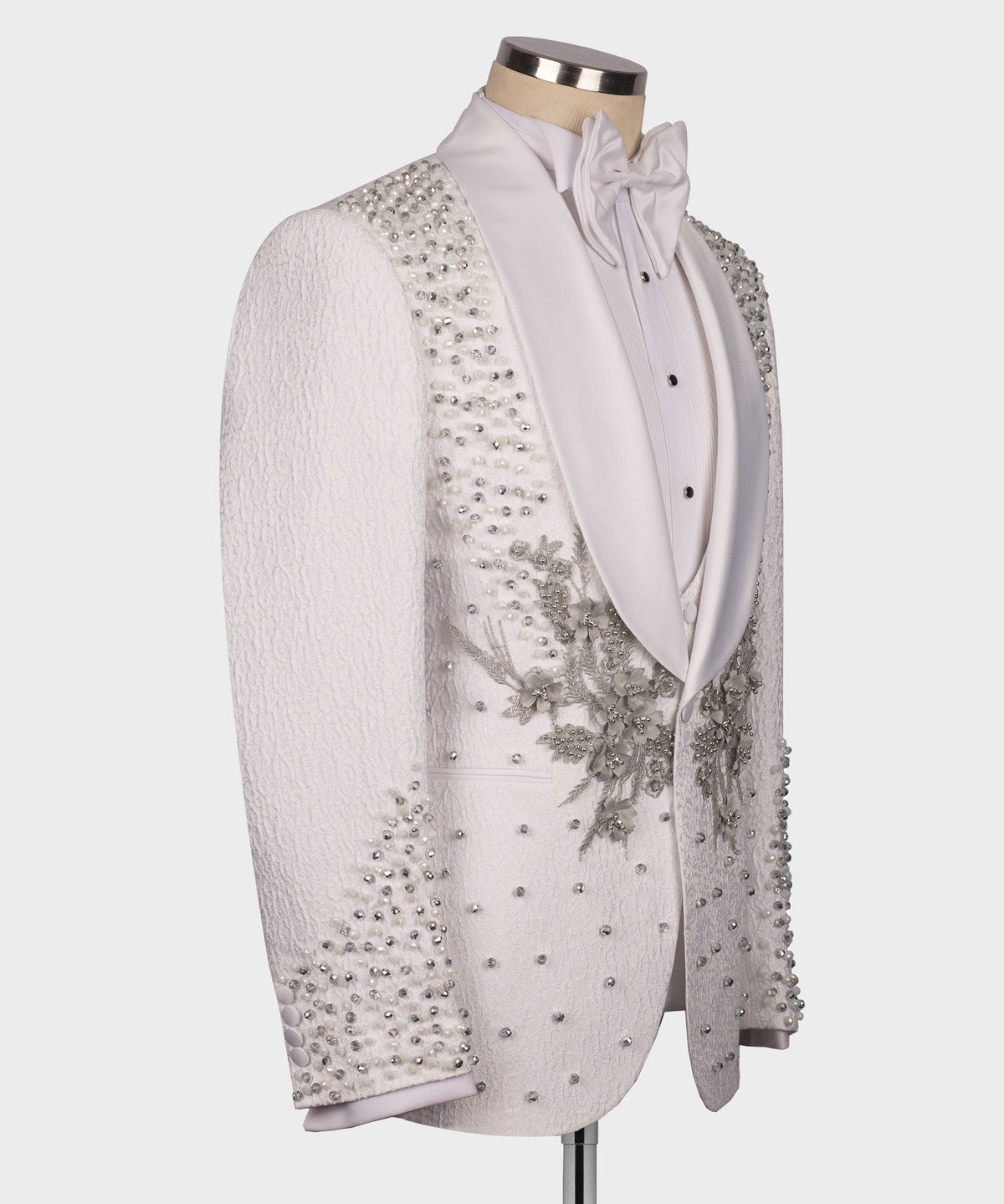 White Floral Statement Statement Tuxedo - Style 02