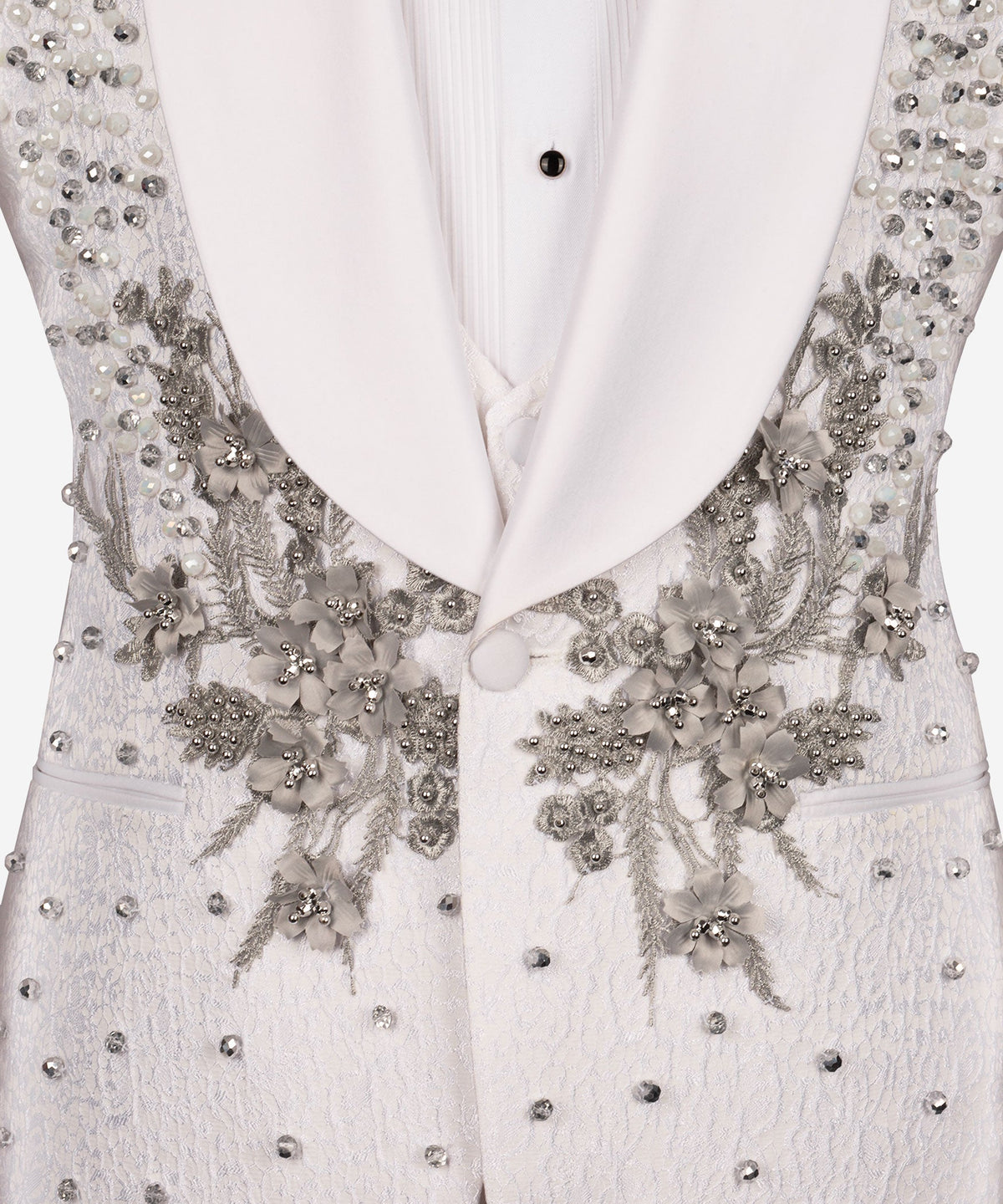 White Floral Statement Statement Tuxedo - Style 02