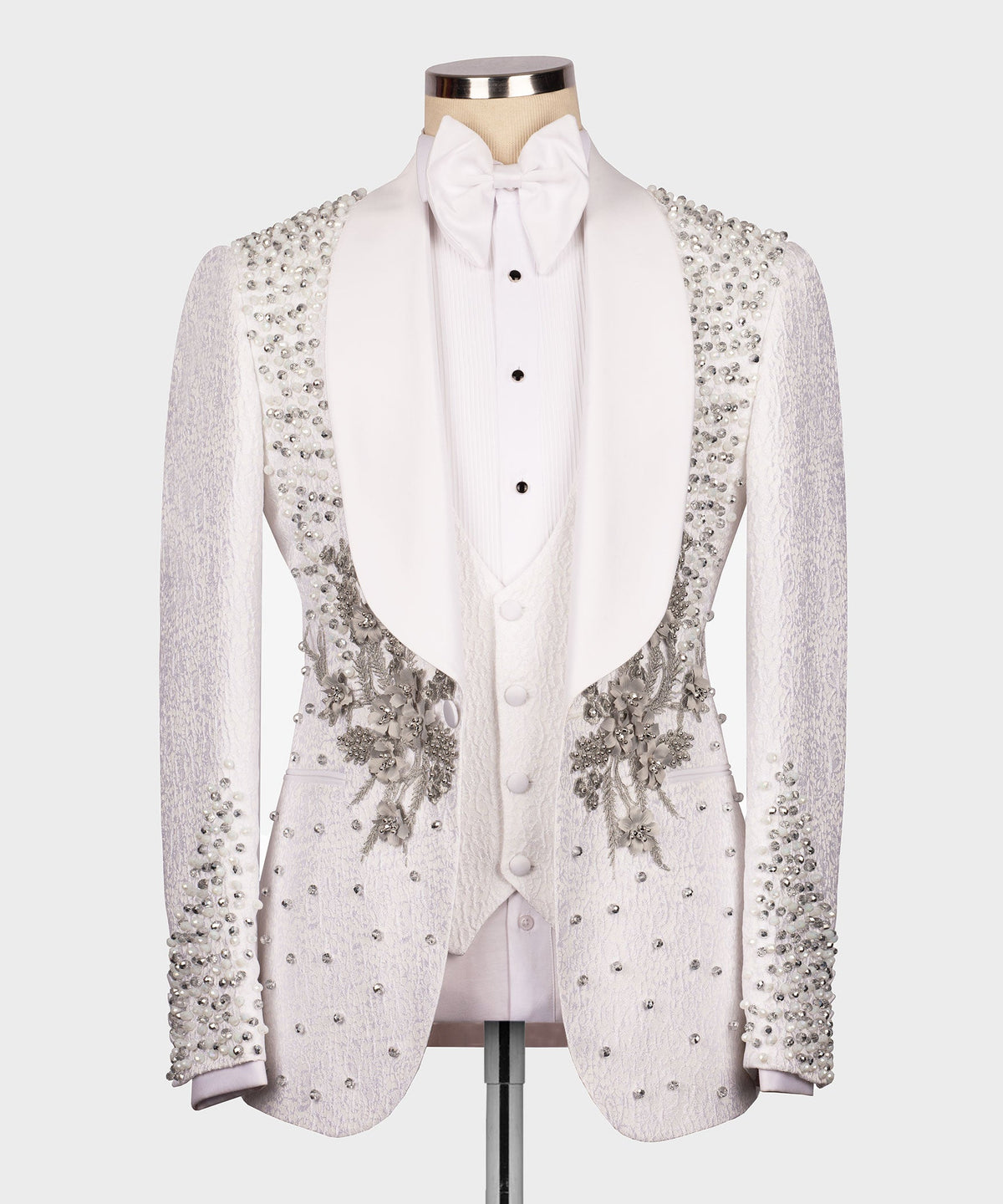White Floral Statement Statement Tuxedo - Style 02
