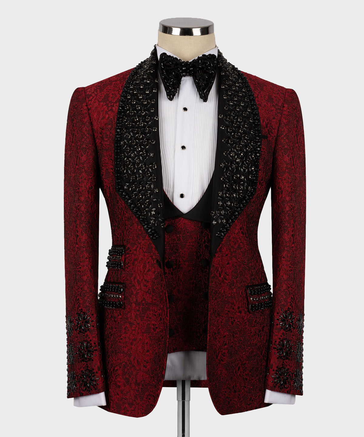 Black Gemstone Red Statement Tuxedo