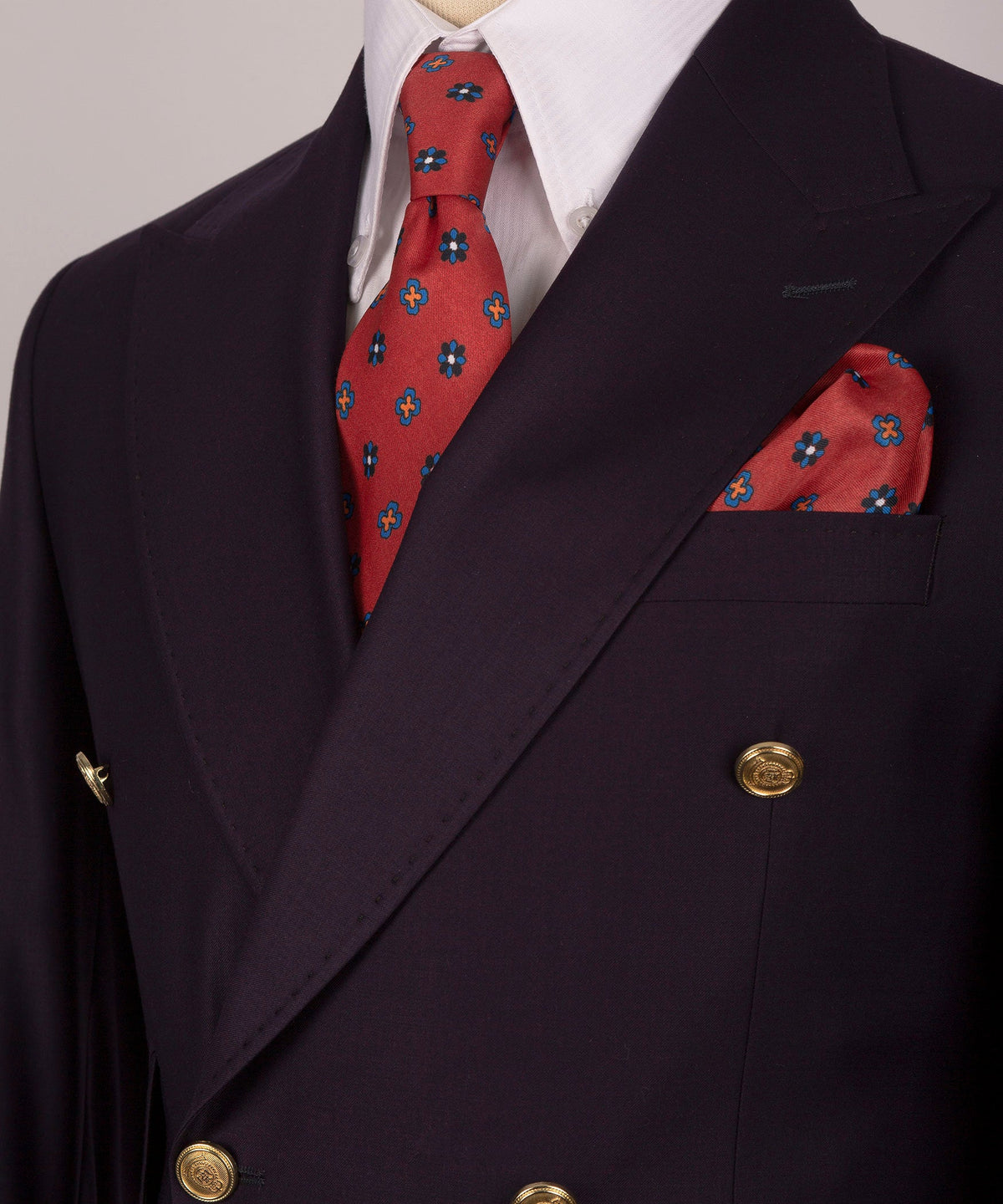 Double-Breasted Gold-Button Suit - Style 05