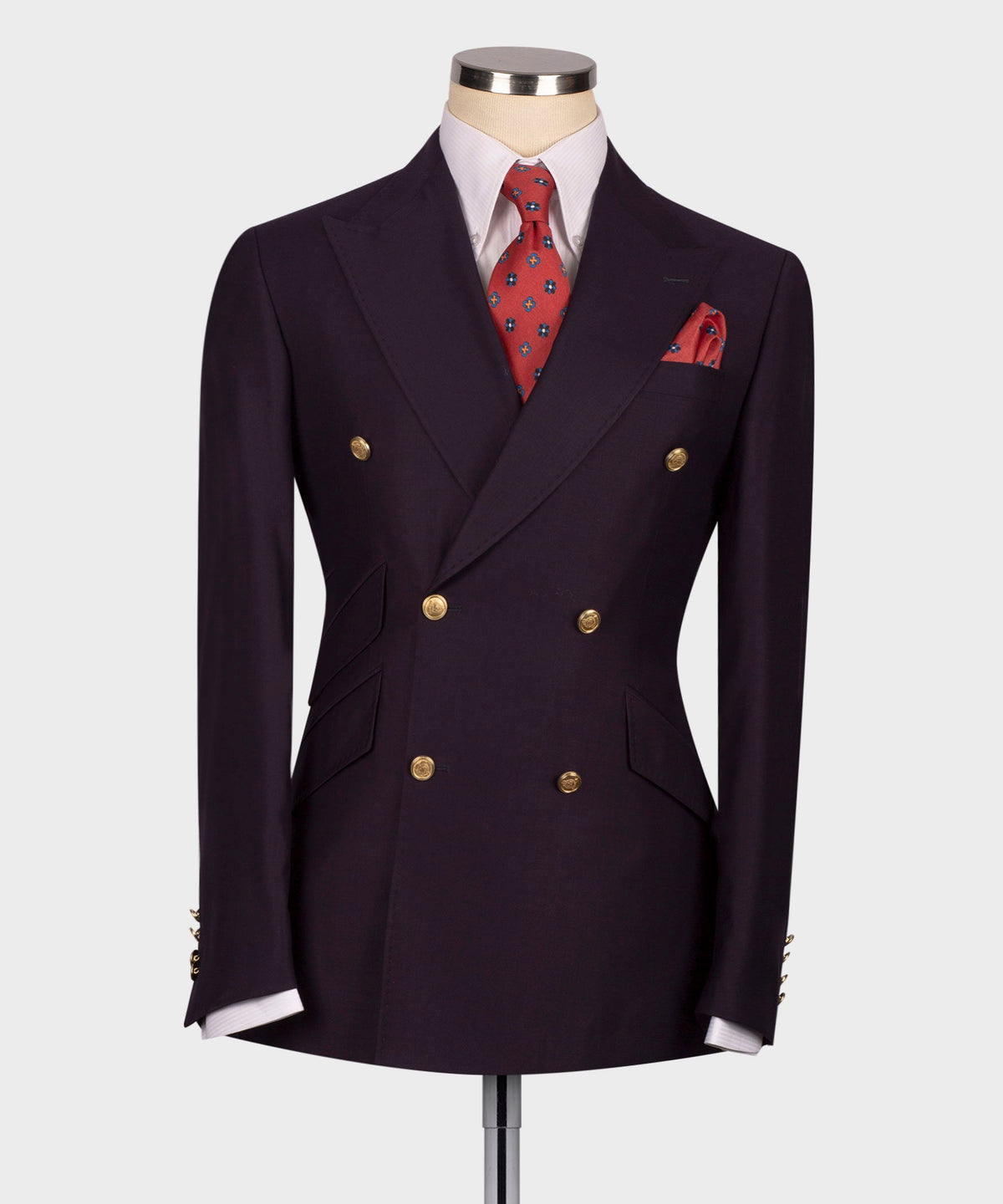 Double-Breasted Gold-Button Suit - Style 05