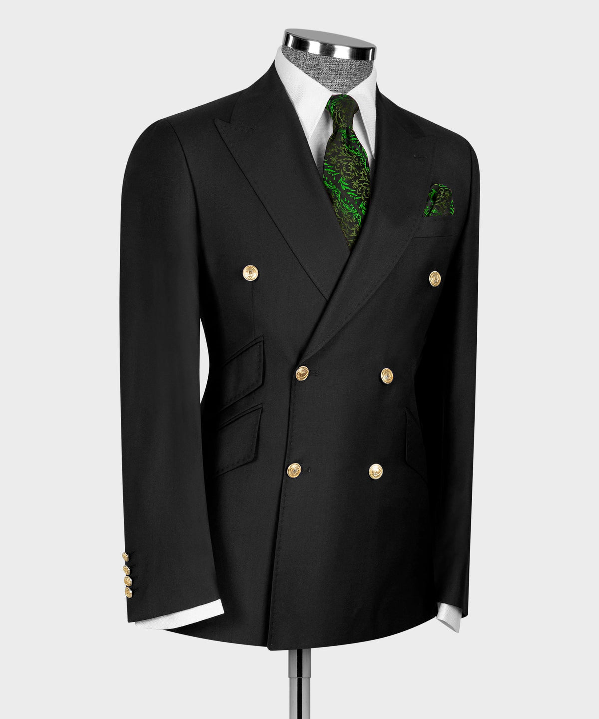 Double-Breasted Gold-Button Suit - Style 03