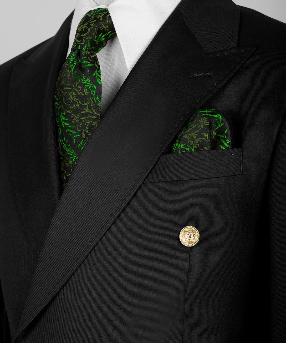 Double-Breasted Gold-Button Suit - Style 03