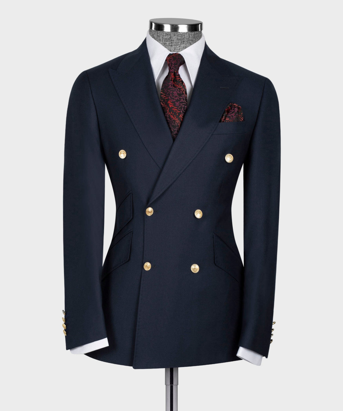 Double-Breasted Gold-Button Suit - Style 04