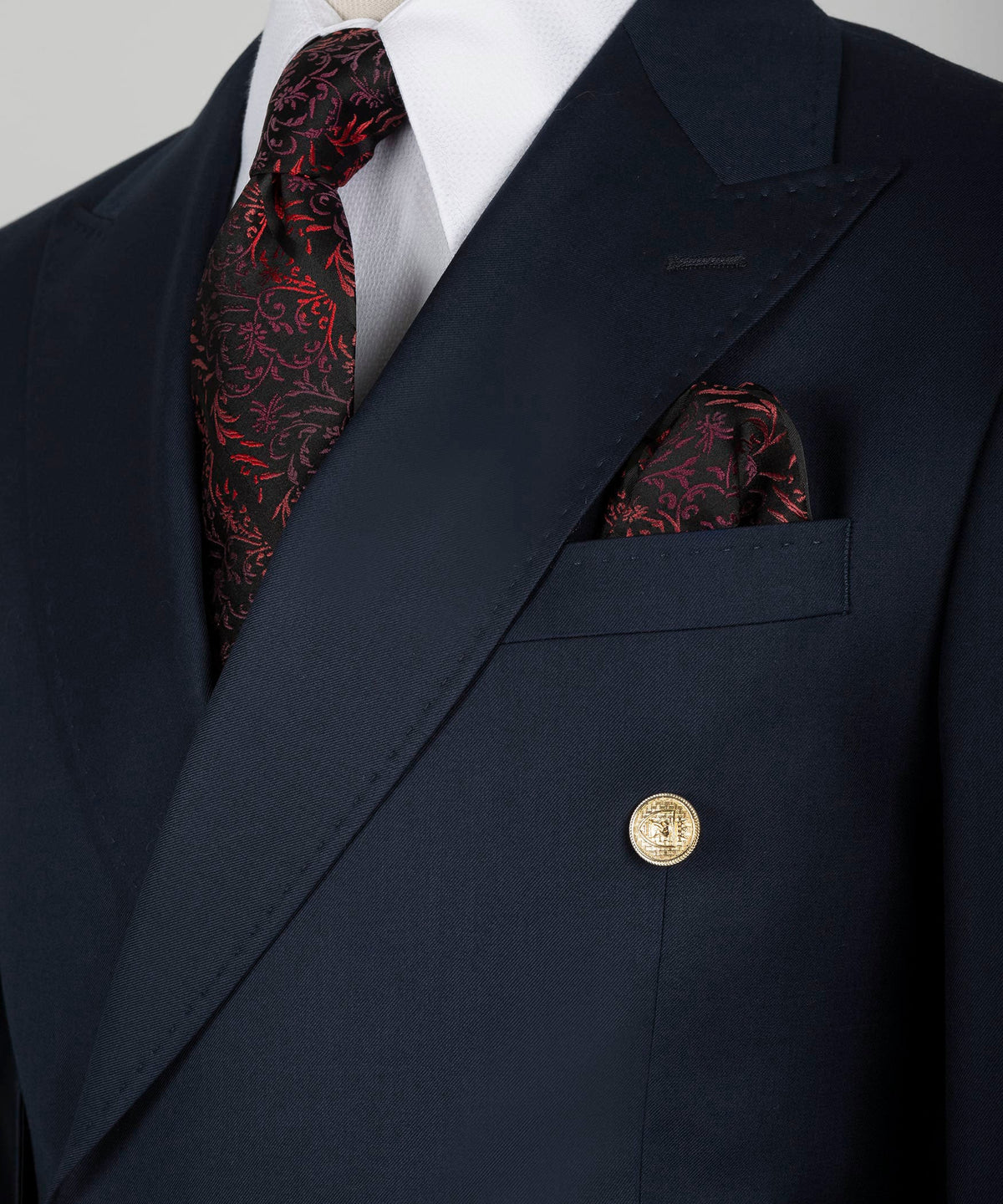Double-Breasted Gold-Button Suit - Style 04