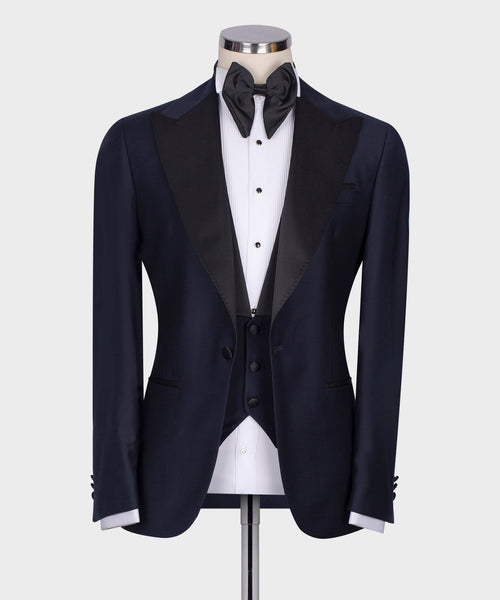 Black Collar Classic Dark Blue Tuxedo