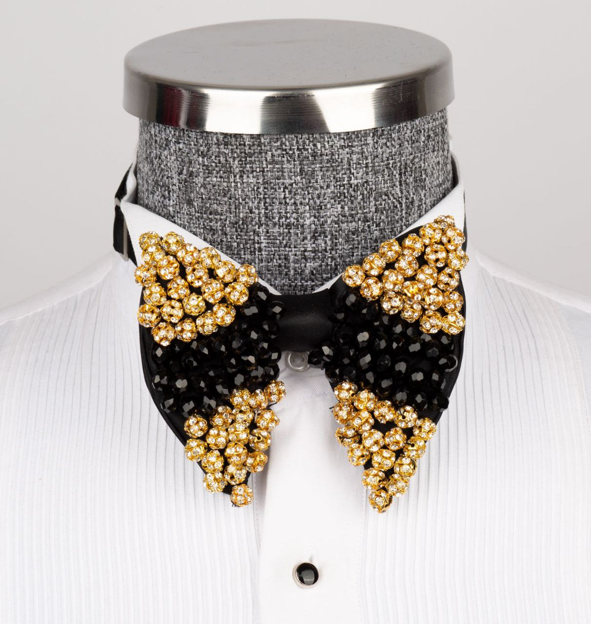 Gold Black Statement Bow Tie - Style 01