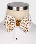 Gold Stone-Embellished Bow Tie