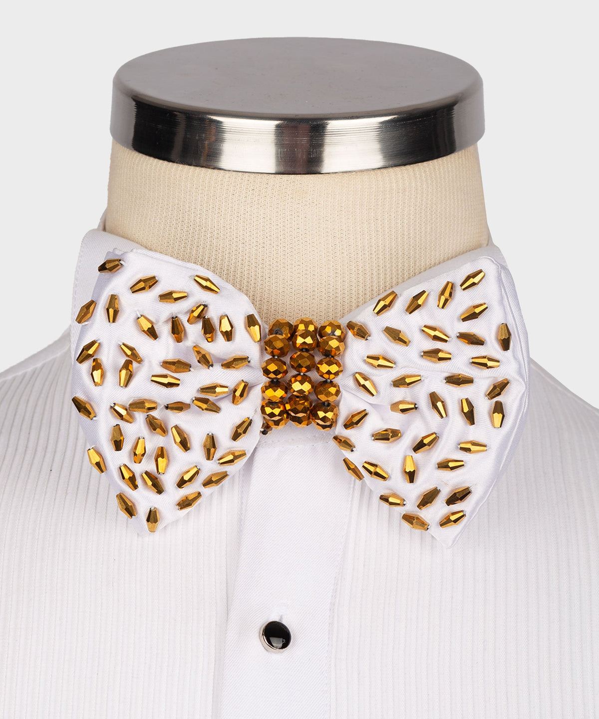 Gold Stone-Embellished Bow Tie