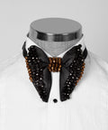 Black Stone-Embellished Statement Bow Tie