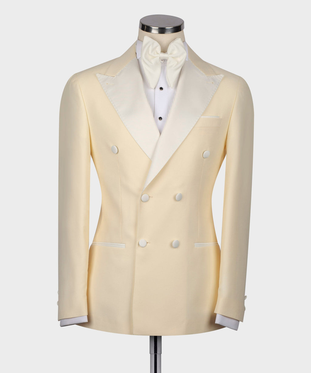 Cream Satin-Lapel Cream Classic Tuxedo