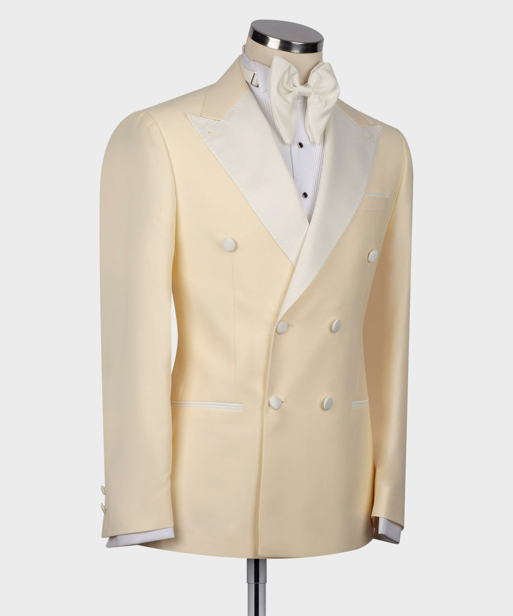 Cream Satin-Lapel Cream Classic Tuxedo