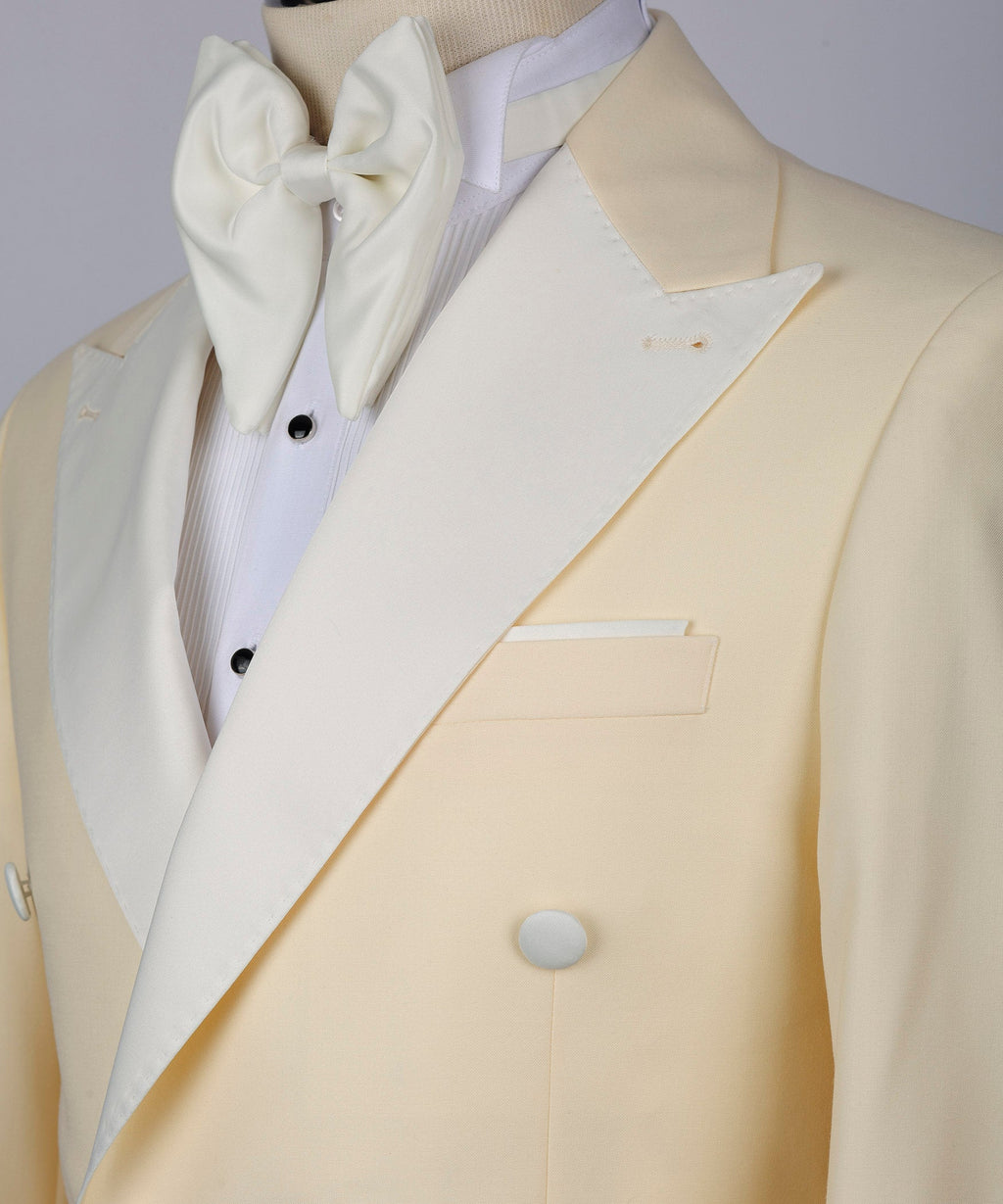 Cream Satin-Lapel Cream Classic Tuxedo