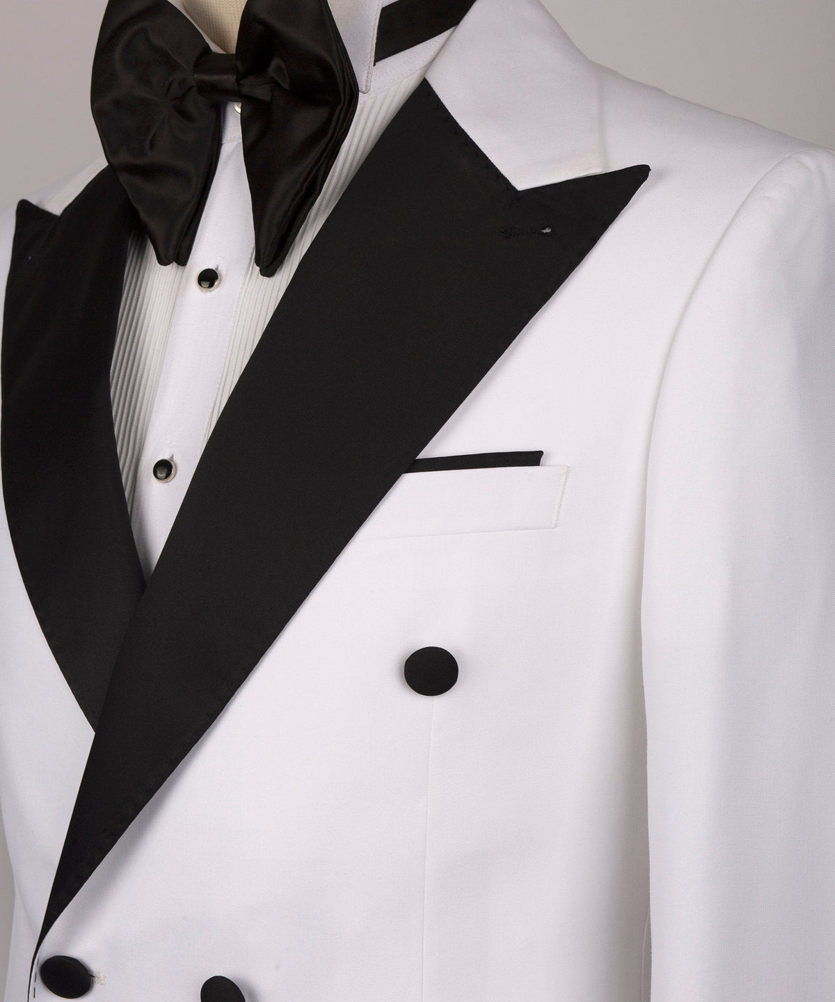 Black Satin-Lapel White Classic Tuxedo