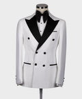Black Satin-Lapel White Classic Tuxedo