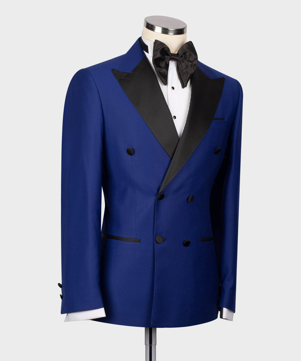 Black Satin-Lapel Blue Classic Tuxedo