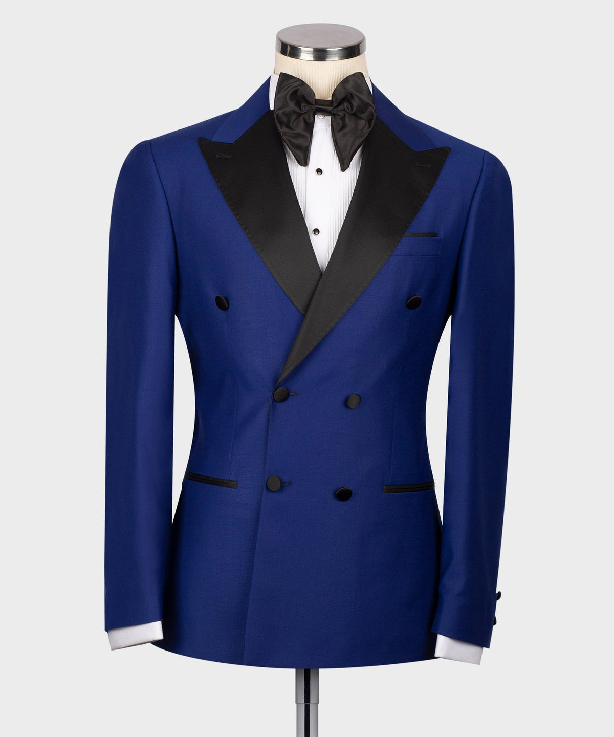 Black Satin-Lapel Blue Classic Tuxedo