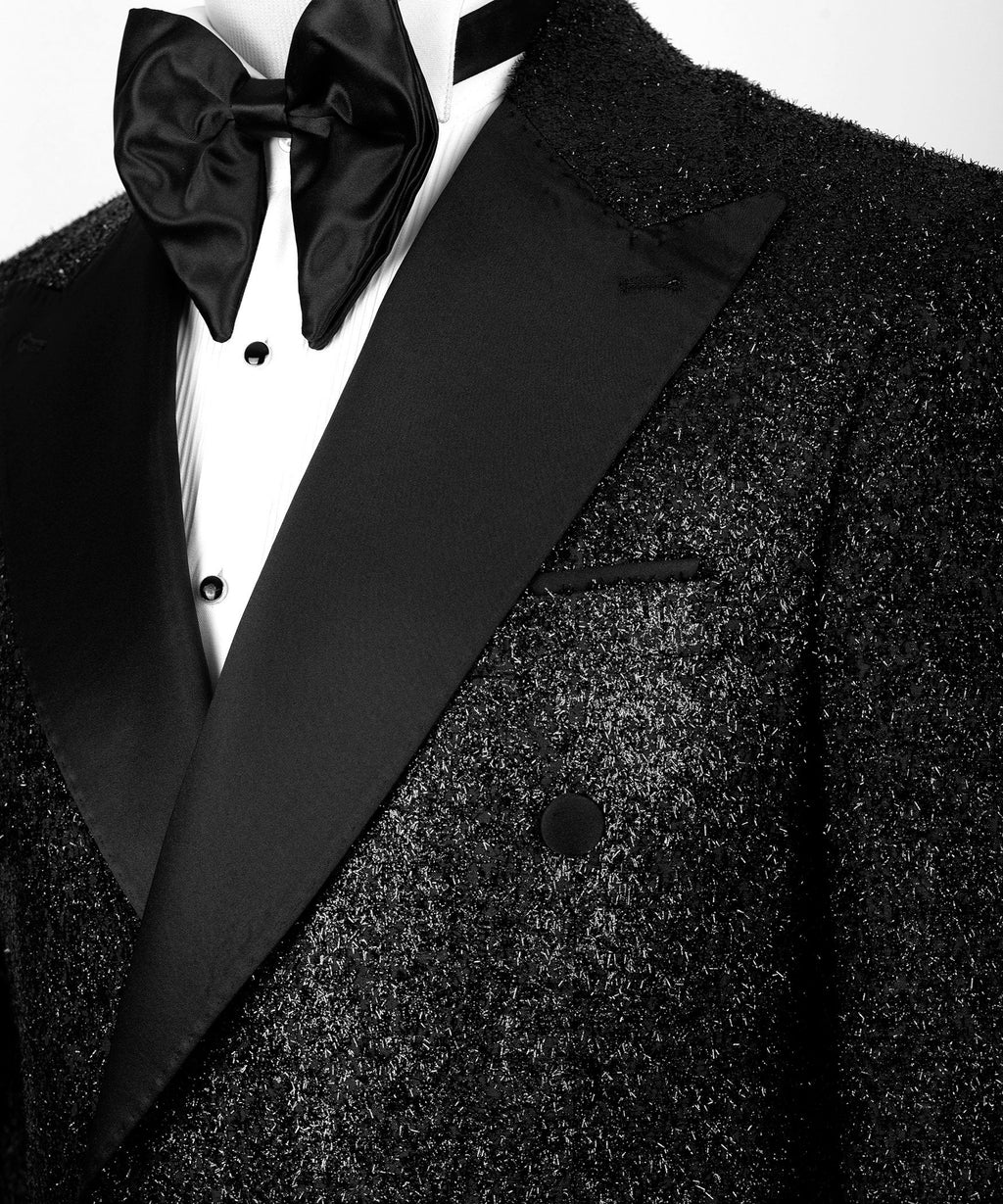 Black Satin-Lapel Shimmer Classic Tuxedo