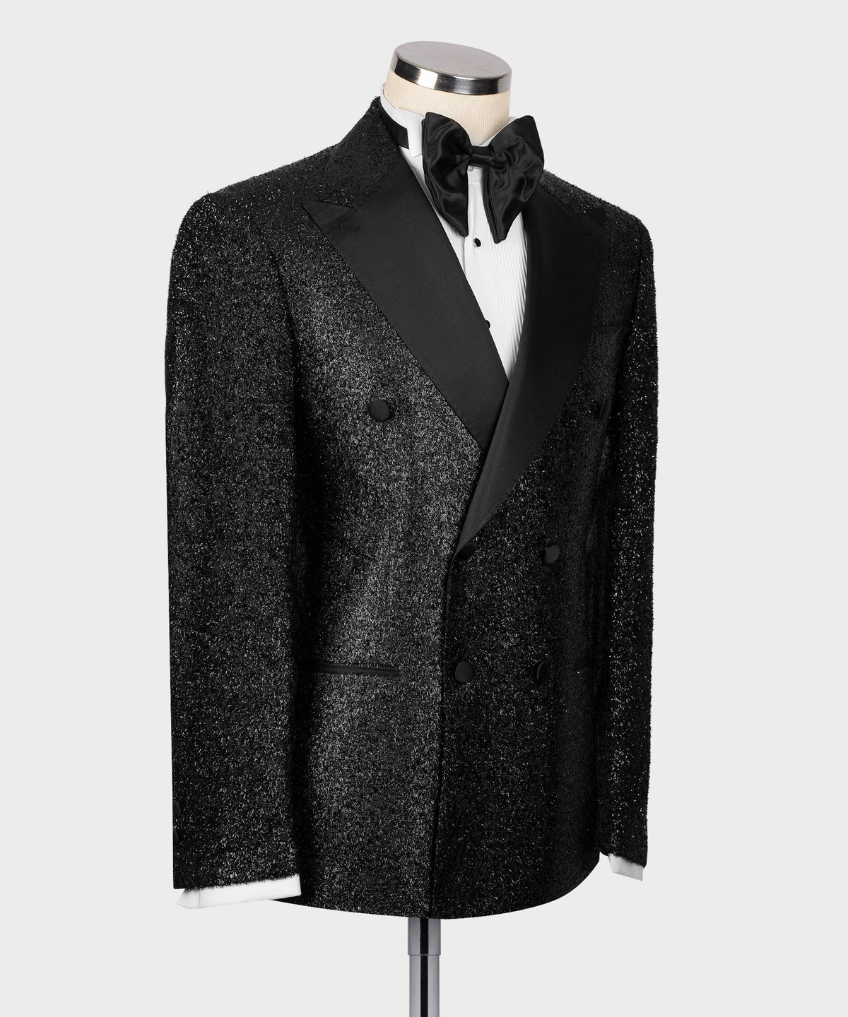 Black Satin-Lapel Shimmer Classic Tuxedo