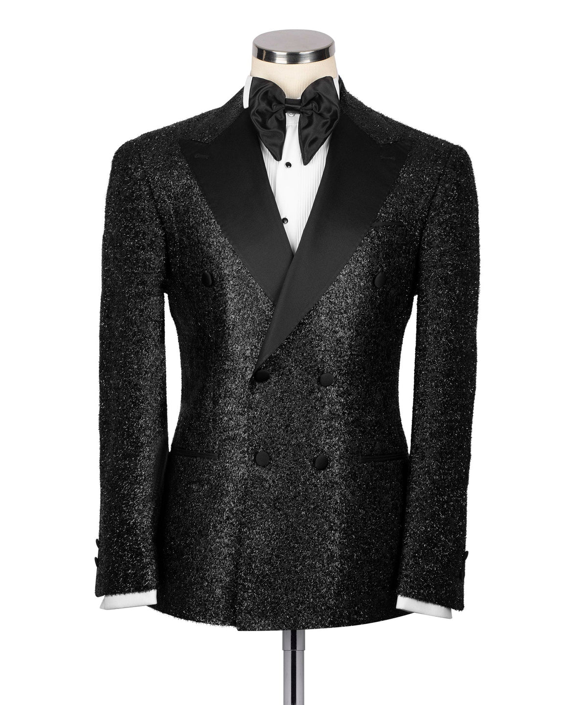 Black Satin-Lapel Shimmer Classic Tuxedo