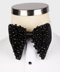 Black Stone-Embellished Bow Tie - Style 09