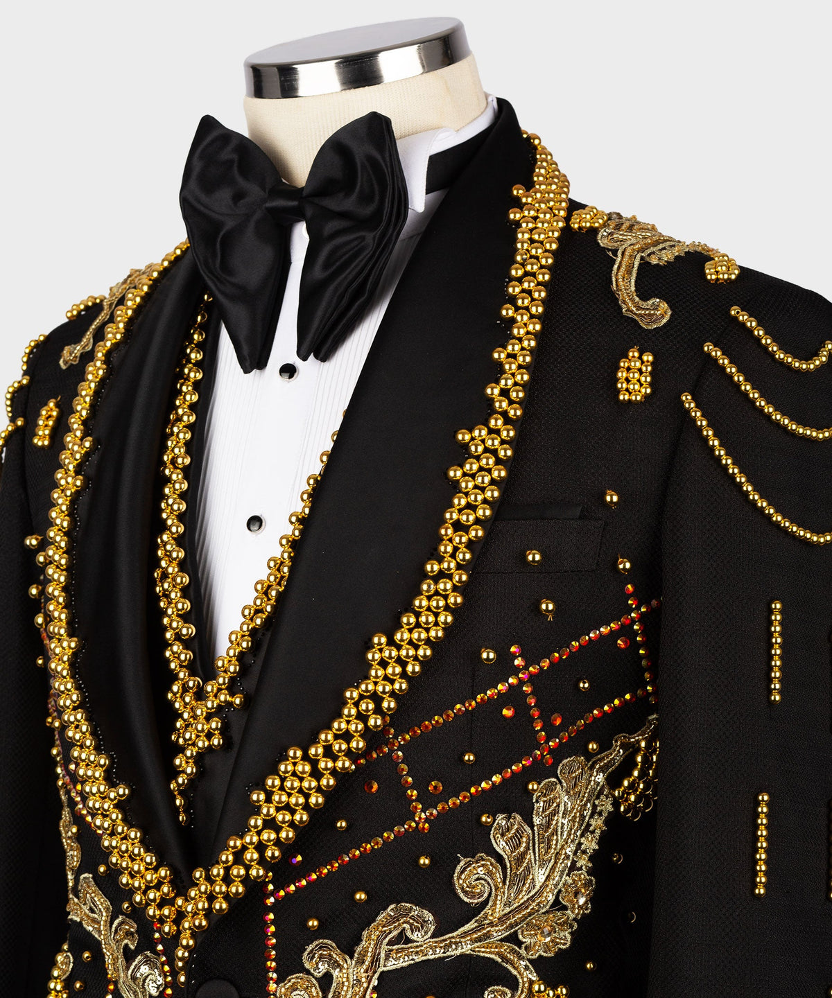 Crystal Stone Statement Black Tuxedo - Style 02