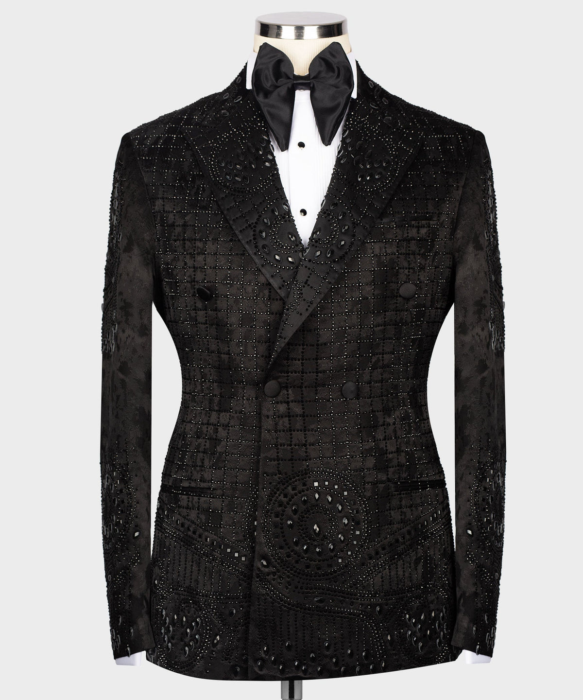 Black Embroidered Detail Tuxedo - Style 03