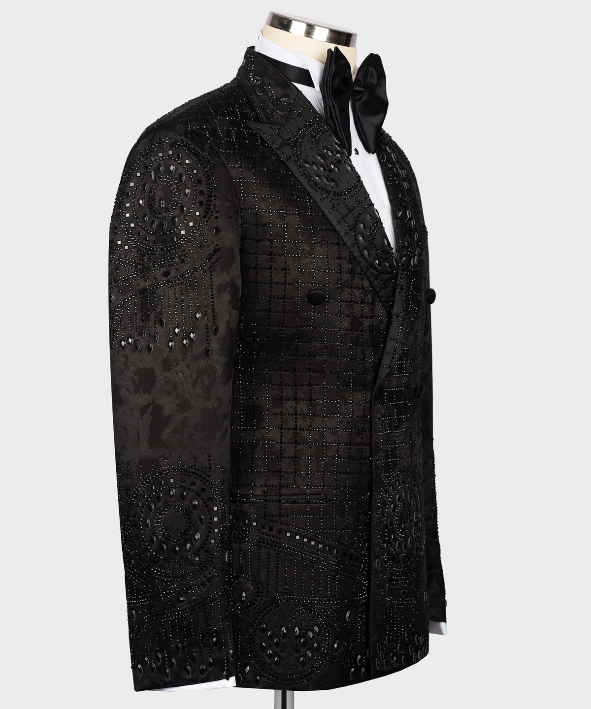 Black Embroidered Detail Tuxedo - Style 03