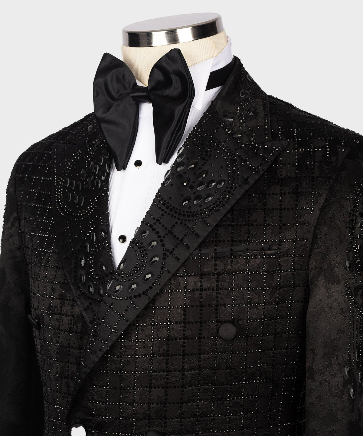 Black Embroidered Detail Tuxedo - Style 03