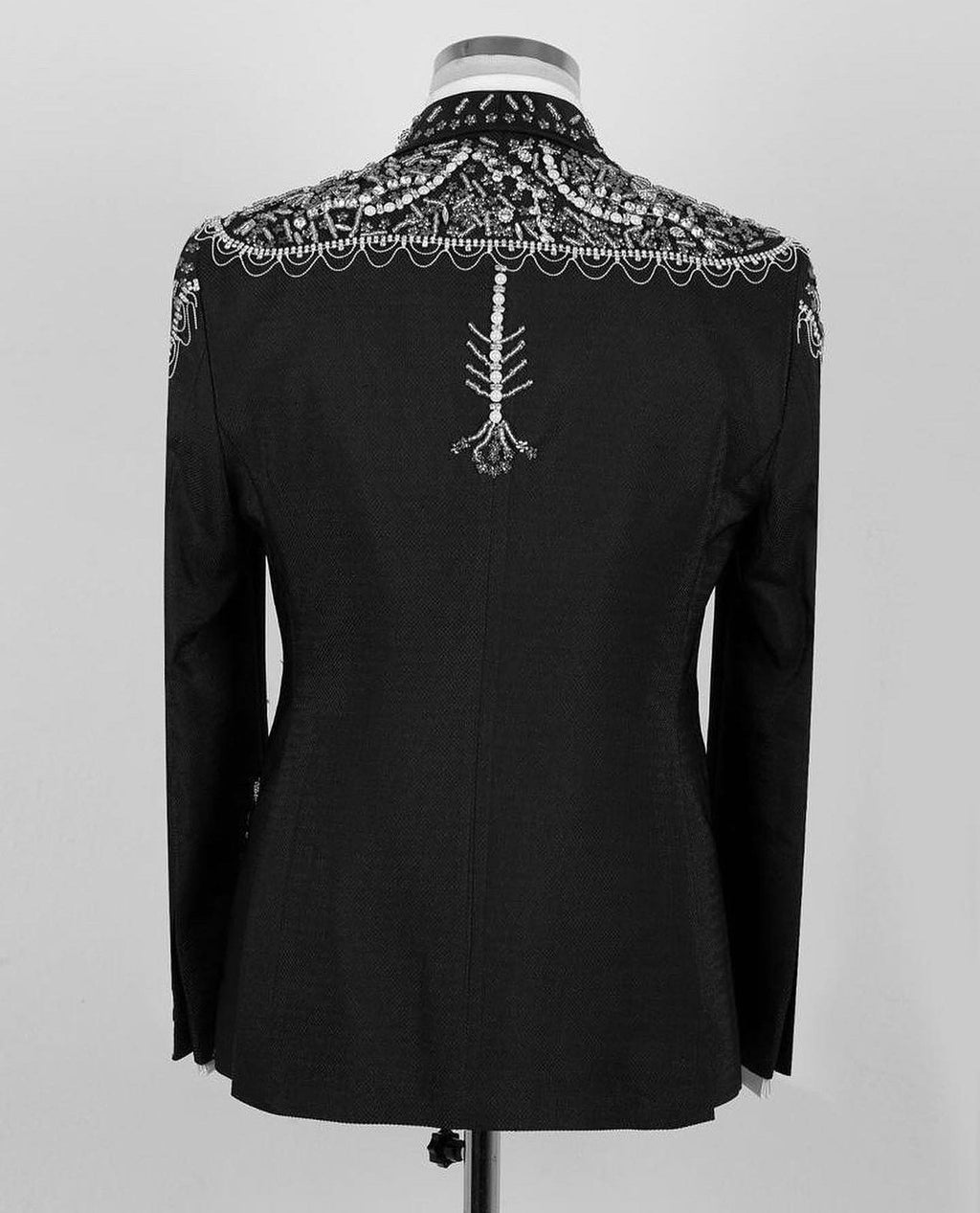 Black Crystal Jeweled Statement Tuxedo