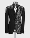 Black Crystal Jeweled Statement Tuxedo