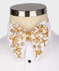 Gold White Statement Bow Tie - Style 01