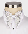 Silver White Statement Bow Tie - Style 02