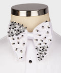 Silver White Statement Bow Tie - Style 01