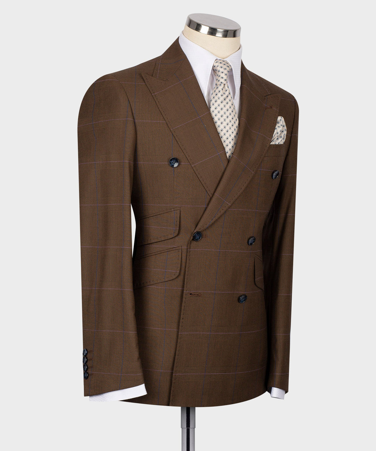 Double-Breasted Brown Suit