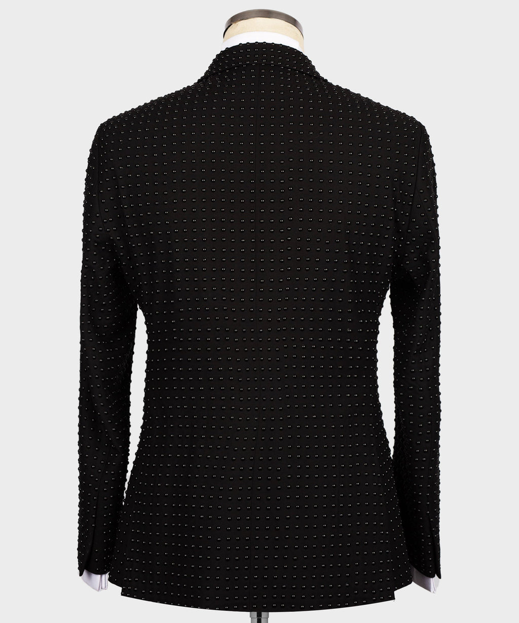Black All Black Stone-Embellished Tuxedo